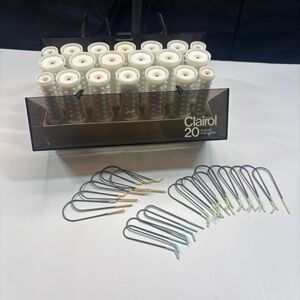 VTG Clairol 20 Instant Hairsetter Hot Rollers Wax Core + Clips C20 S-Z Tested